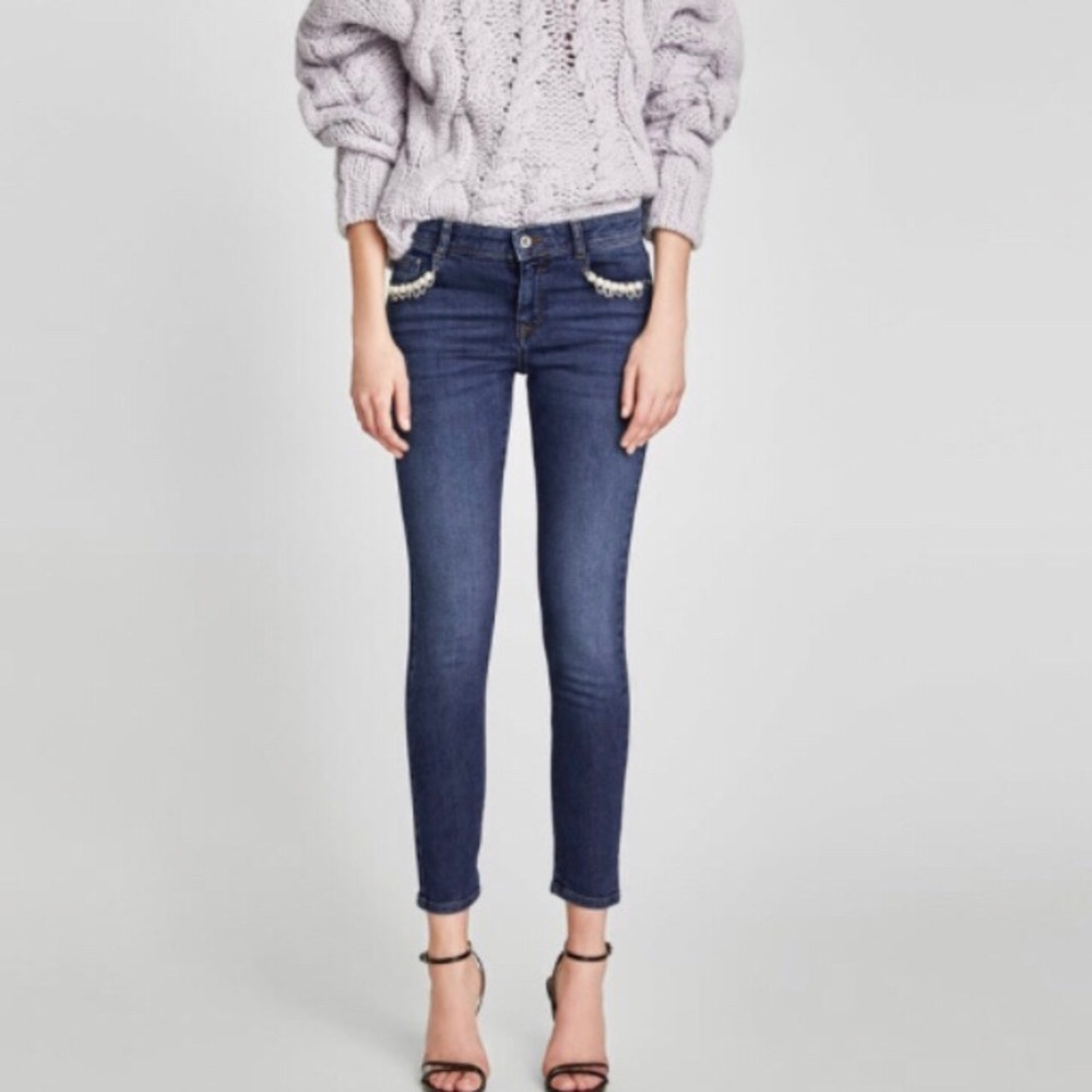 Zara -NWT. Basic Z1975 Denim Pearl Pocket Jeans